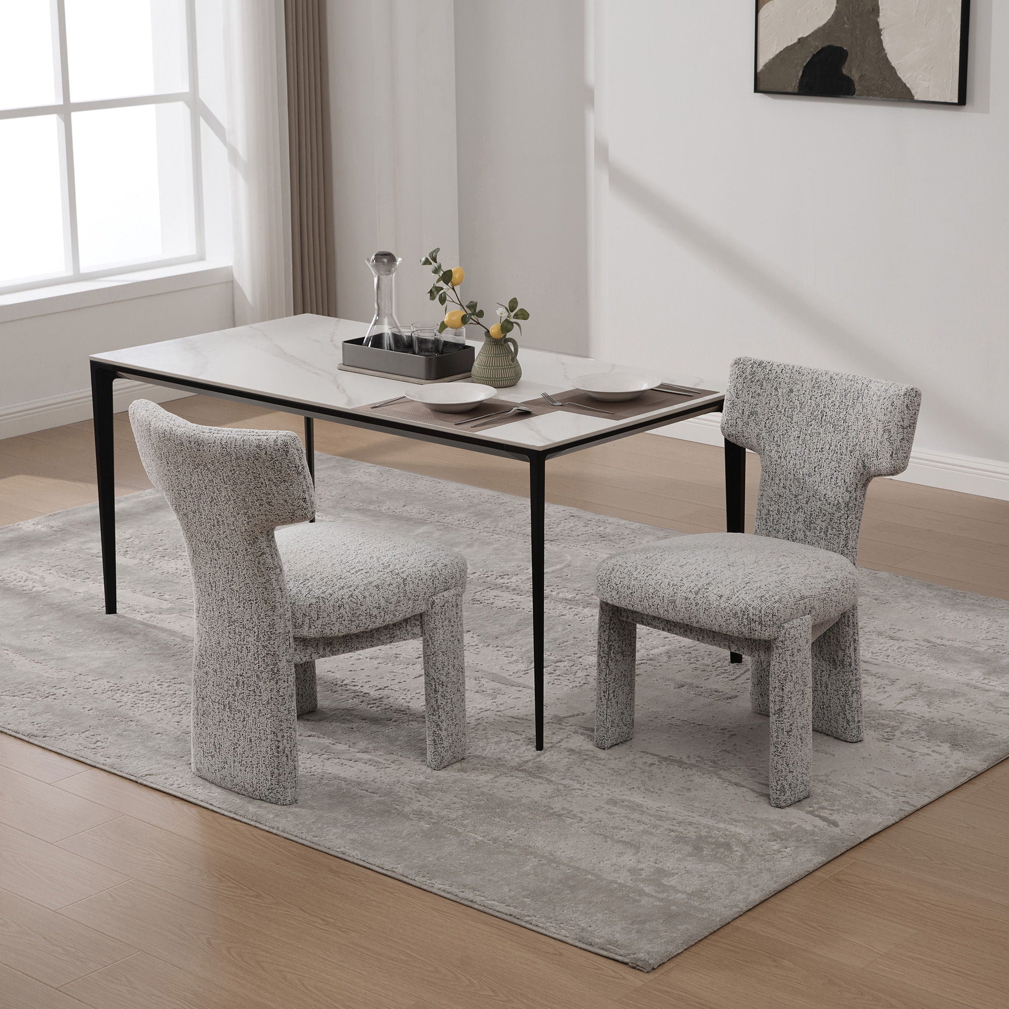 Armless Curved Back Accent Chairs
