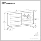 Draper - Handcrafted Low Bookcase