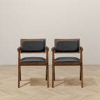 Athena - Dining Chair (Set of 2) - Black / Brown