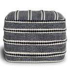 Corrie - Square Outdoor / Indoor Pouf - Navy / White