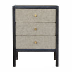 Nightstand, 3 Drawer - Black
