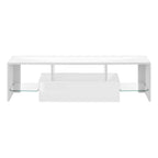 TV Stand, Console, Media Entertainment Center, Storage Cabinet, Glossy Contemporary & Modern - White