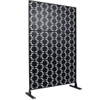 Outdoor / Indoor Privacy Screen Metal Privacy Screen, Freestanding Decorative Privacy Screen For Deck Balcony Patio - Black