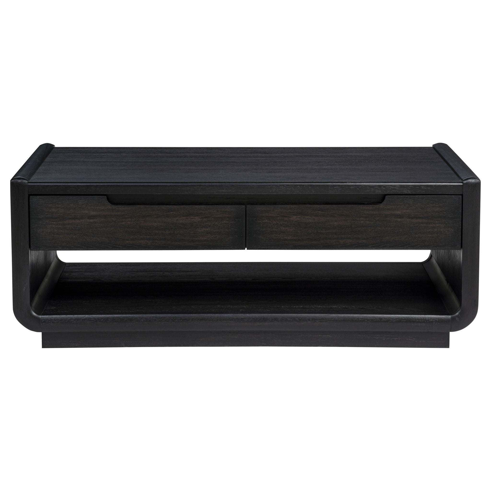 Leandro 2-drawer Wood Cocktail Coffee Table Burnished Black