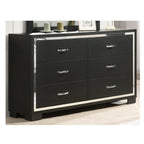 6 Drawer Dresser With Handles Bedroom Furniture - Black