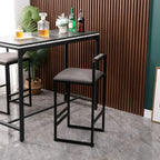 Elegant Bar Stool Set With Backrest And Footrest, Counter Height (Set of 2)