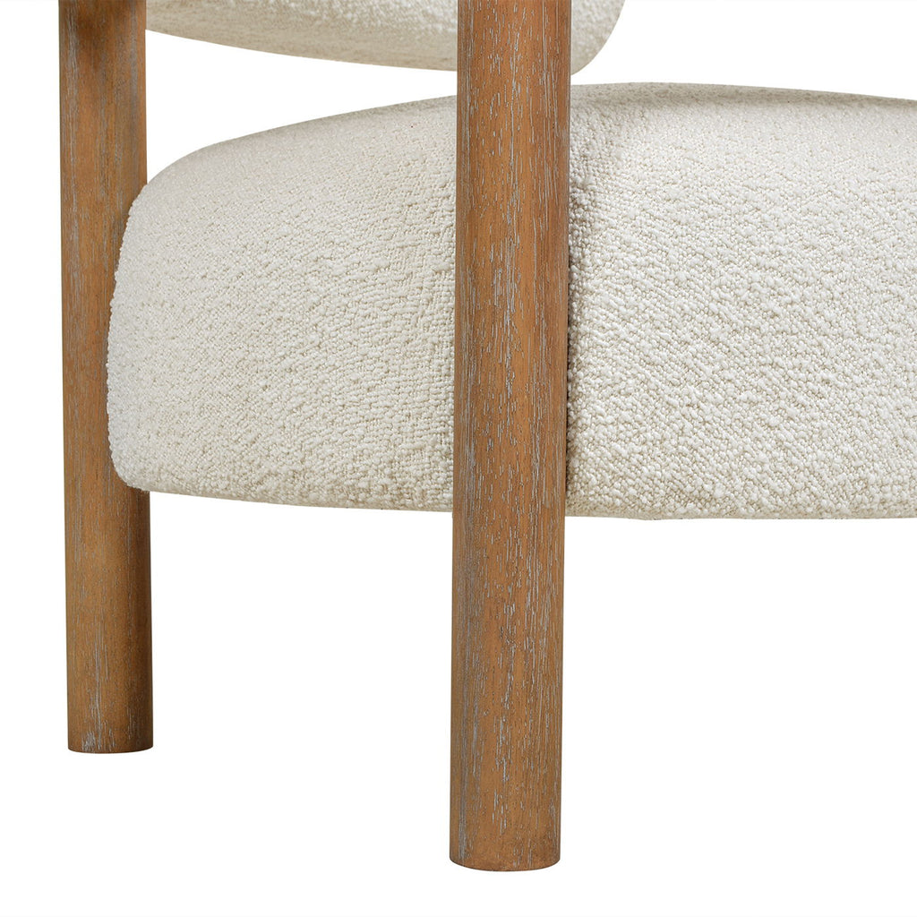 Fuji - Barrel Accent Arm Chair - Ivory White