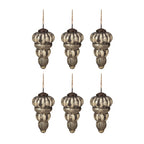 Tear Drop Ornament, Glass Decorative Hanging Christmas Tree Ornaments For Holiday Party Decorations (Set of 6) - Silver