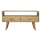 Solid Wood Curved Media Unit