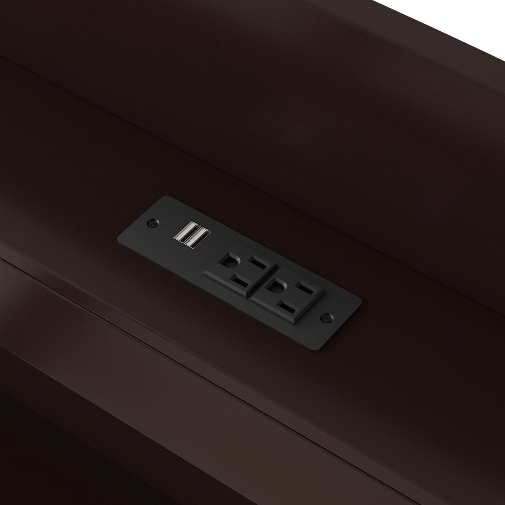 Platform Bed With LED Headboard, Charging Station, Trundle And 2 Drawers