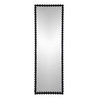 Full Length Mirror With Metal Beaded Frame, Rectangular Oversized Mirror For Living Room Bedroom - Black