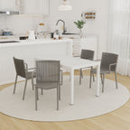 4 Modern Stackable Armchair Matched With Long Table