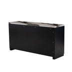 Stacey - Buffet With Storage Drawers And Marble Detailing - Black / Marble