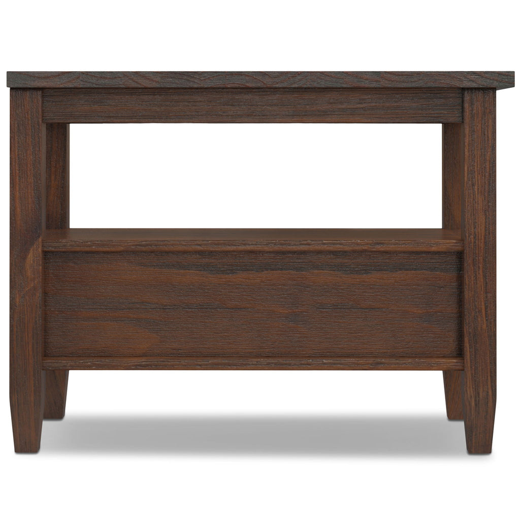 Warm Shaker - Narrow Side Table - Distressed Charcoal Brown