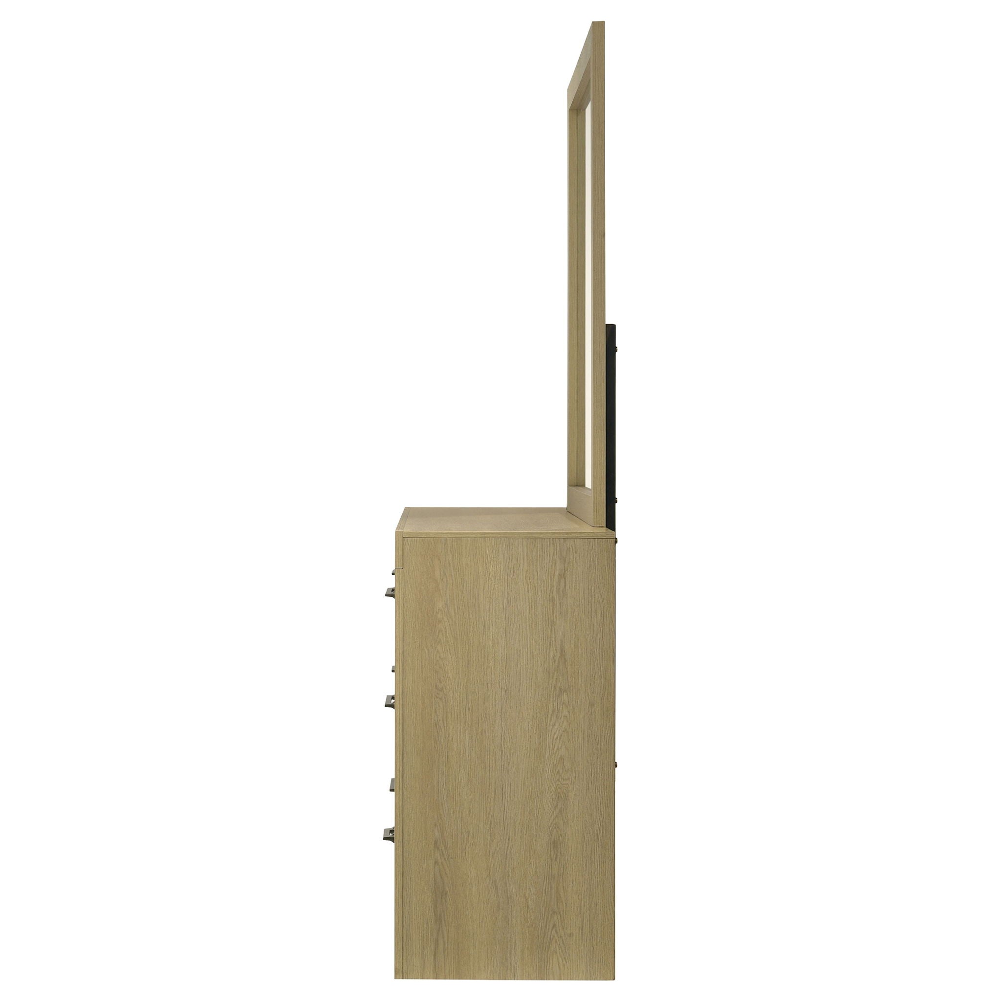 Hendricks 6-drawer Bedroom Dresser and Mirror Light Oak