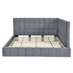 Full Size Upholstered Classic Daybed / Sofa Bed Frame, Elegant Design - Gray