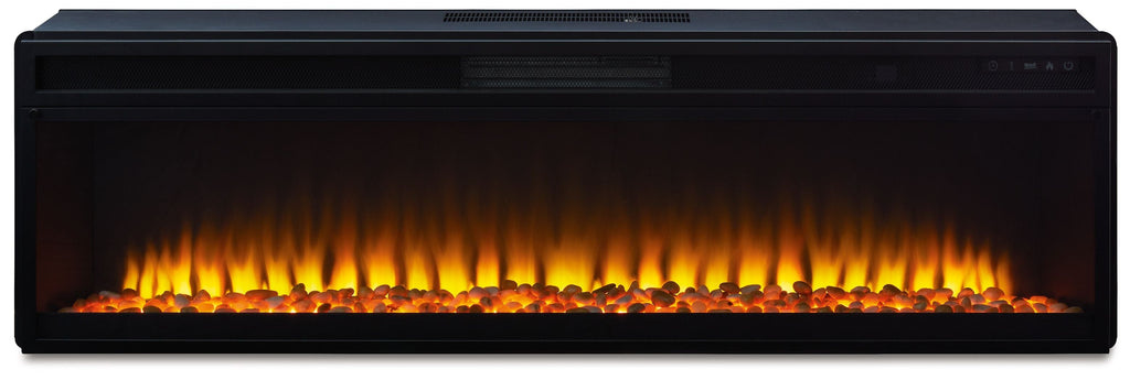 Electric LED Black Wide Fireplace Insert 57.63"W x 8.88"D x 16.88"H