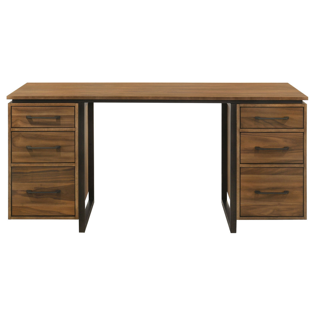 Berhalter 6-Drawer Double Pedestal File Computer Desk
