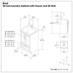 Reed - Deluxe Laundry Cabinet With Pull-Out Faucet And Stainless Steel Sink