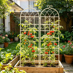 Metal Garden Rustproof Trellis For Climbing Plants Outdoor Flower Support