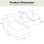 Modular L-Shape Sectional Sofa With Curved Chaise