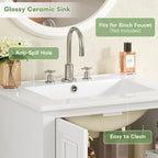 Modern Bathroom Vanity With Sink, Cabinet With Drawer And Dividers, Rectangular Storage Unit