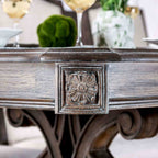Rustic Dining Set With Table And Upholstered Chairs