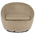 Myernick Velvet Upholstered Swivel Accent Chair Camel