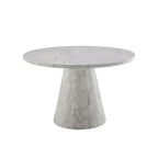 Kacey - Natural Engineered Stone Round Dining Table - Stone Gray