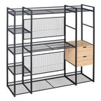 Open Style Wardrobe With Hanging Rails, Shelves And Drawers