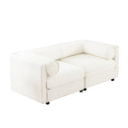 Stylish Sofa With Storage Seat And Cylindrical Backrest
