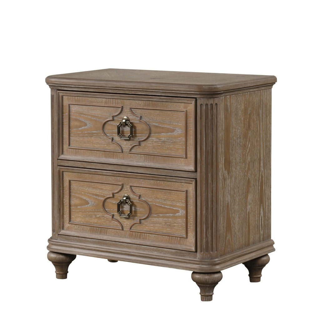 1 Piece Nightstand, Bedside Table With USB A And USB C Ports - Oak / Rustic