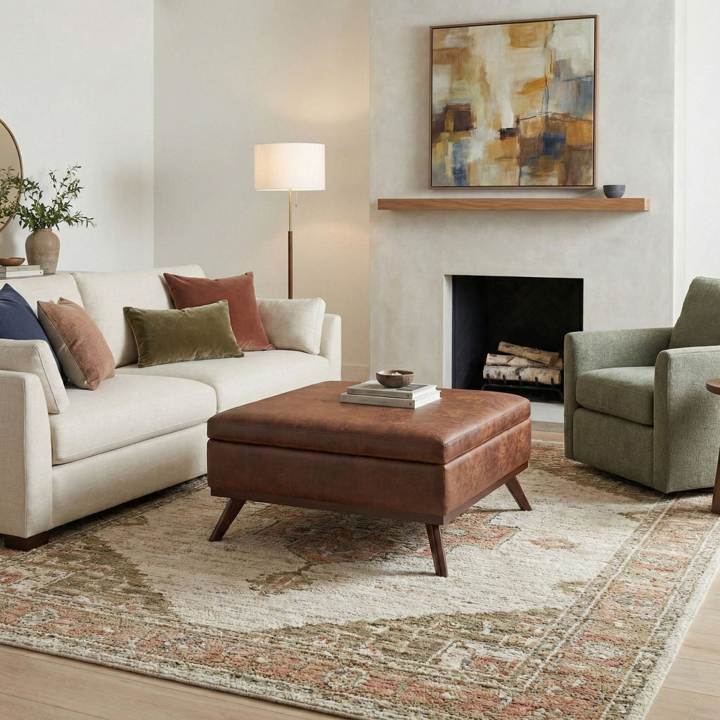 Owen - Multifunctional Square Coffee Table Storage Ottoman