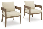 Serene Bay - Arm Chair With Cushion (Set of 2) - Dark Brown / White