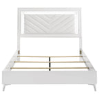Cassia Queen LED Panel Bed White High Gloss