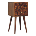 Mini Cube Carved 2 Drawer Nightstand