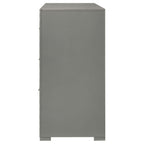 Ives 6-drawer Dresser Cabinet Grey High Gloss