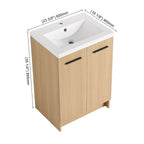 Floating Bathroom Vanity With Sink, Wall Mounted Double Door Storage