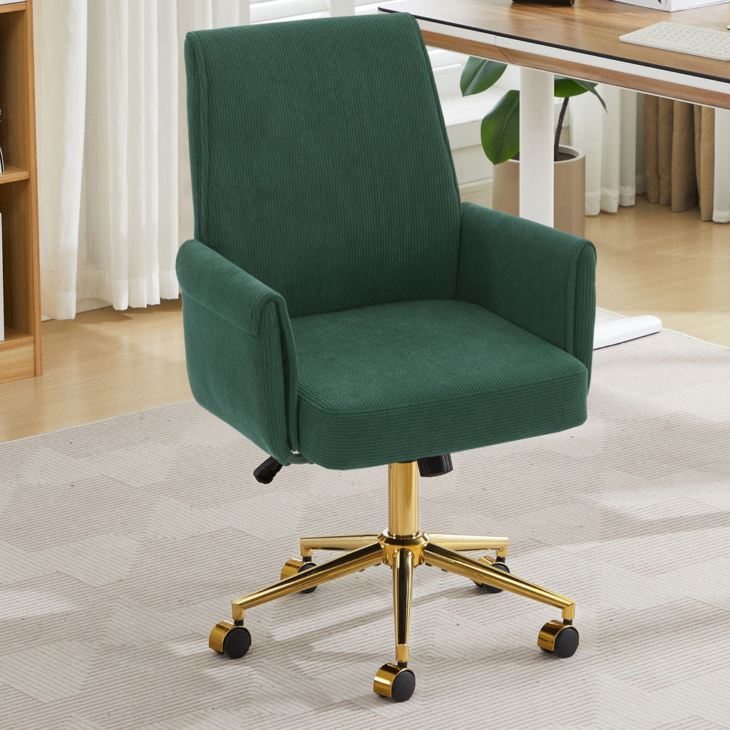Ergonomic Mid-Back Office Chair With Gold Base