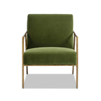 Aerin - Hammered Brass Upholstered Accent Arm Chair