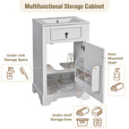 Elegant Bathroom Vanity With Ceramic Sink, Soft Close Door, Adjustable Shelf