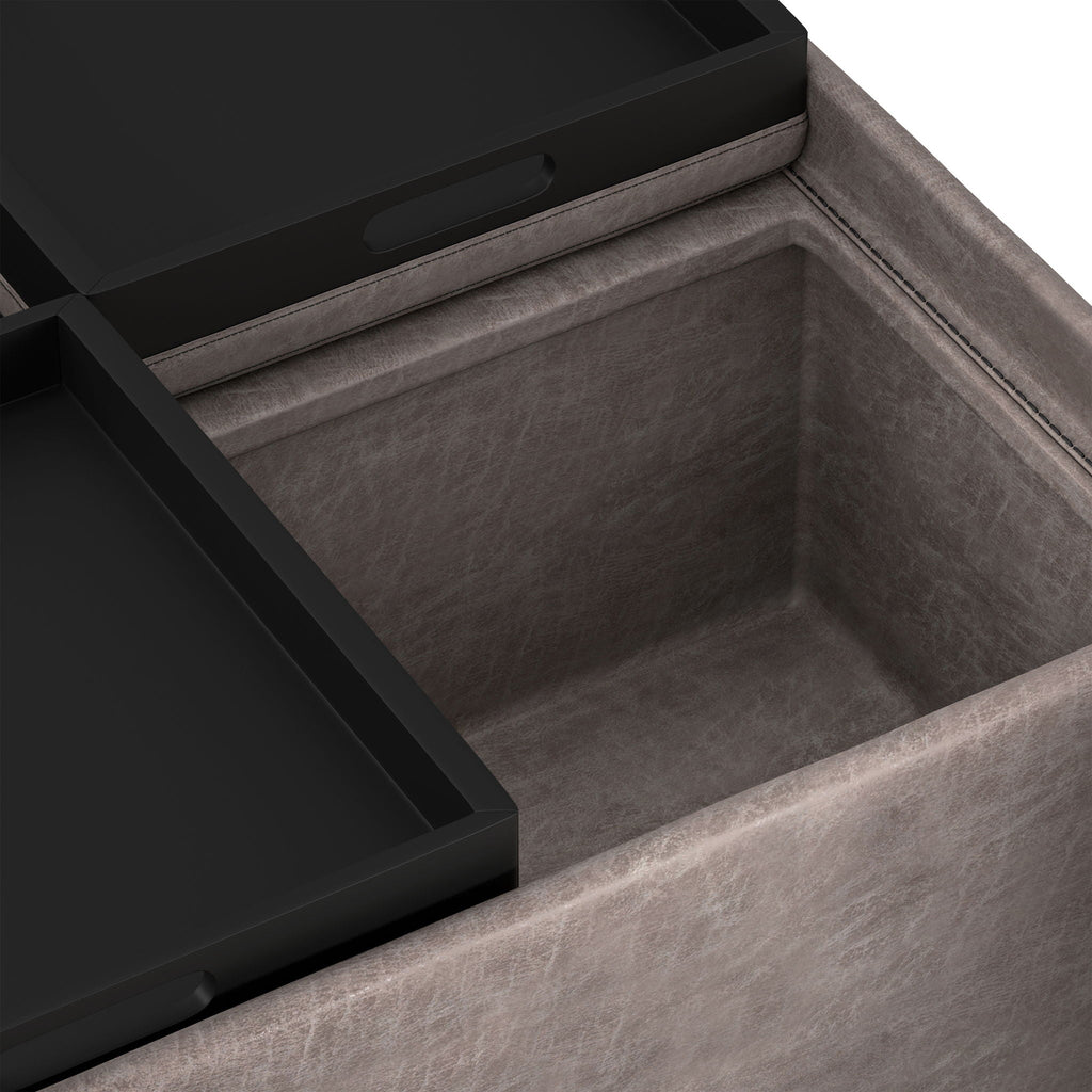 Avalon - Square Coffee Table, Storage Ottoman
