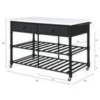 Emery - Kitchen Island - White Cultured Marble Top & Gray