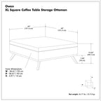 Owen - Multifunctional Square Coffee Table Storage Ottoman