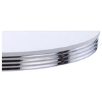 Retro Round 42-inch Wood Top Dining Table White and Chrome