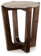 Tanidore - Round End Table - Warm Brown