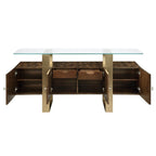 Mabyn - Console Cabinet - Brass & Antique Brown