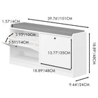 Shoe Storage Bench With Cushion, Entryway Organizer Cabinet For Hallway - White