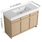 Freestanding Bathroom Vanity With Resin Sink & Soft Close Cabinet Doors