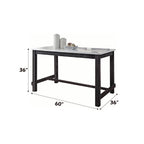 Yelena - Counter Height Table With Marble Top - Marble Top & Weathered Espresso